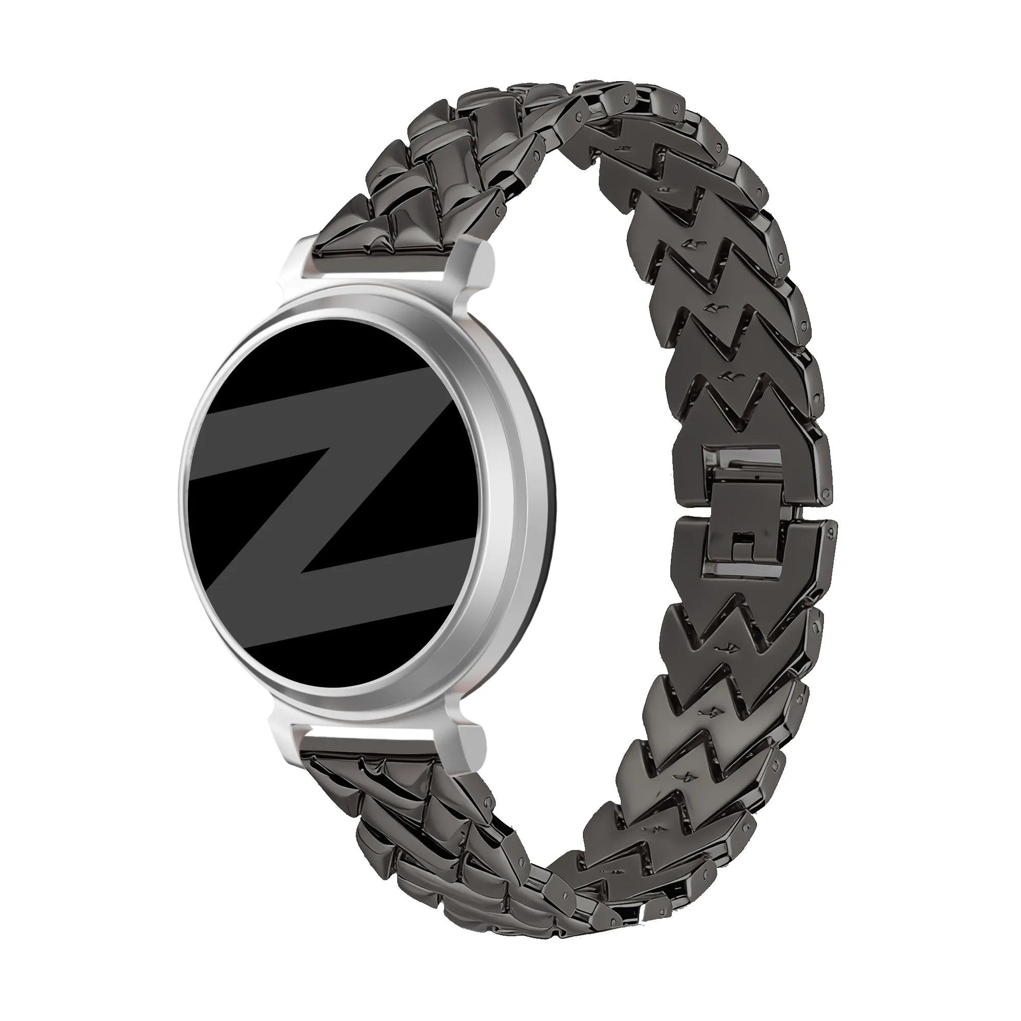 Bandz Bracelet metal 'V-Type' Pebble Round 2 - 14mm (noir)