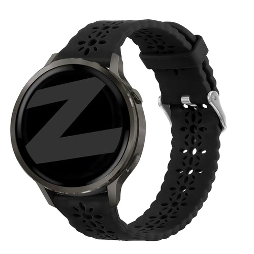 Bandz Bracelet silicone 'Lace' Garmin Forerunner 55 (noir)
