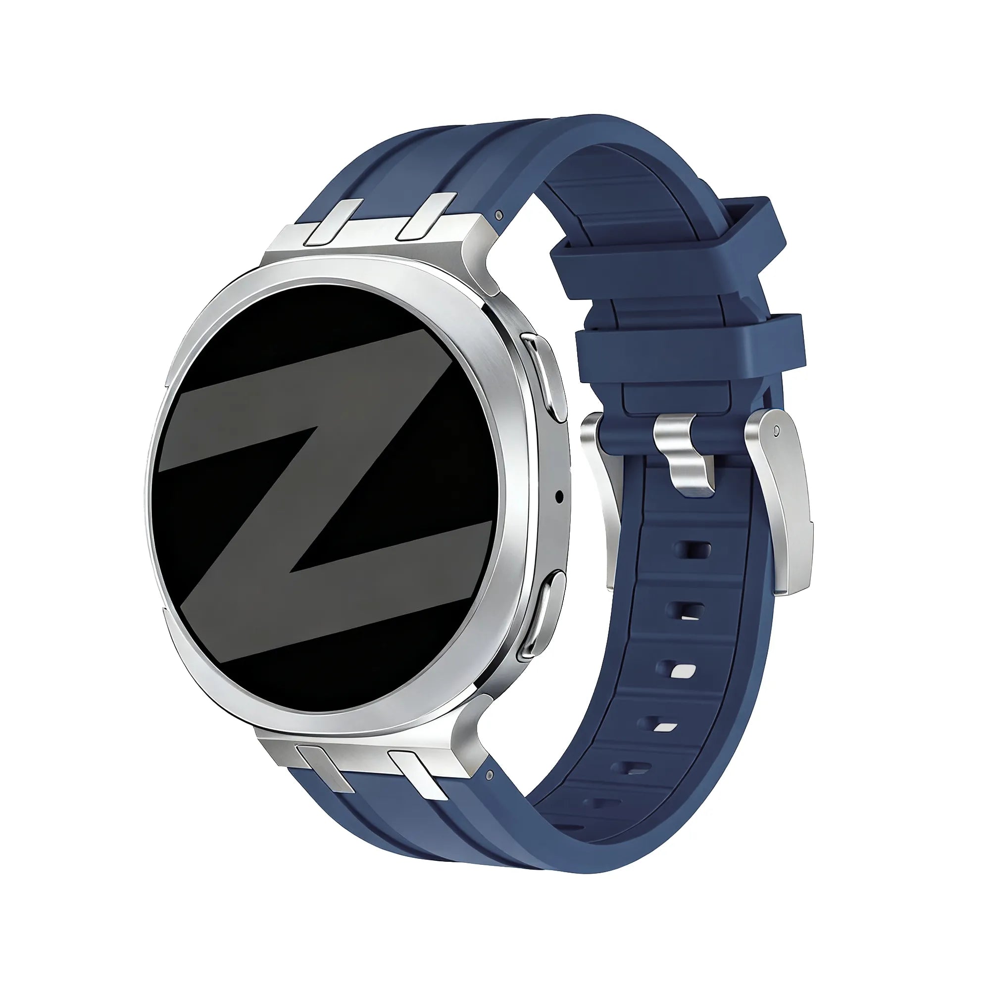 Bandz Samsung Galaxy Watch 8 - 44mm Silikonarmband 'Luxe Liquid' (Dunkel Blau)