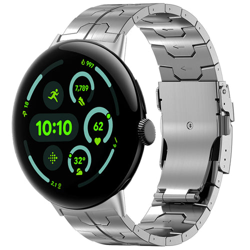 Google Pixel Watch 4 - 45mm 'Iron' Titanium Strap (Silver)