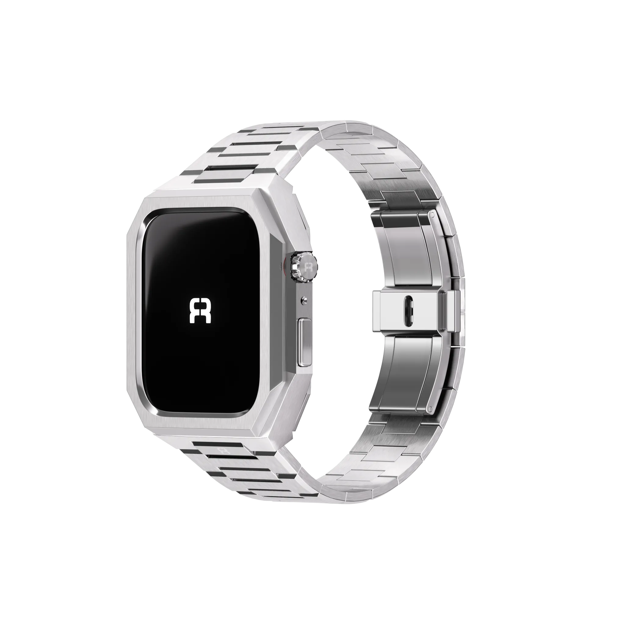 Reqior Apple Watch 45mm Hülle mit integriertem Stahlarmband 'Nautilus' (Silber)