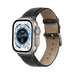 Bracelet cuir motif crocodile Apple Watch Ultra (noir)