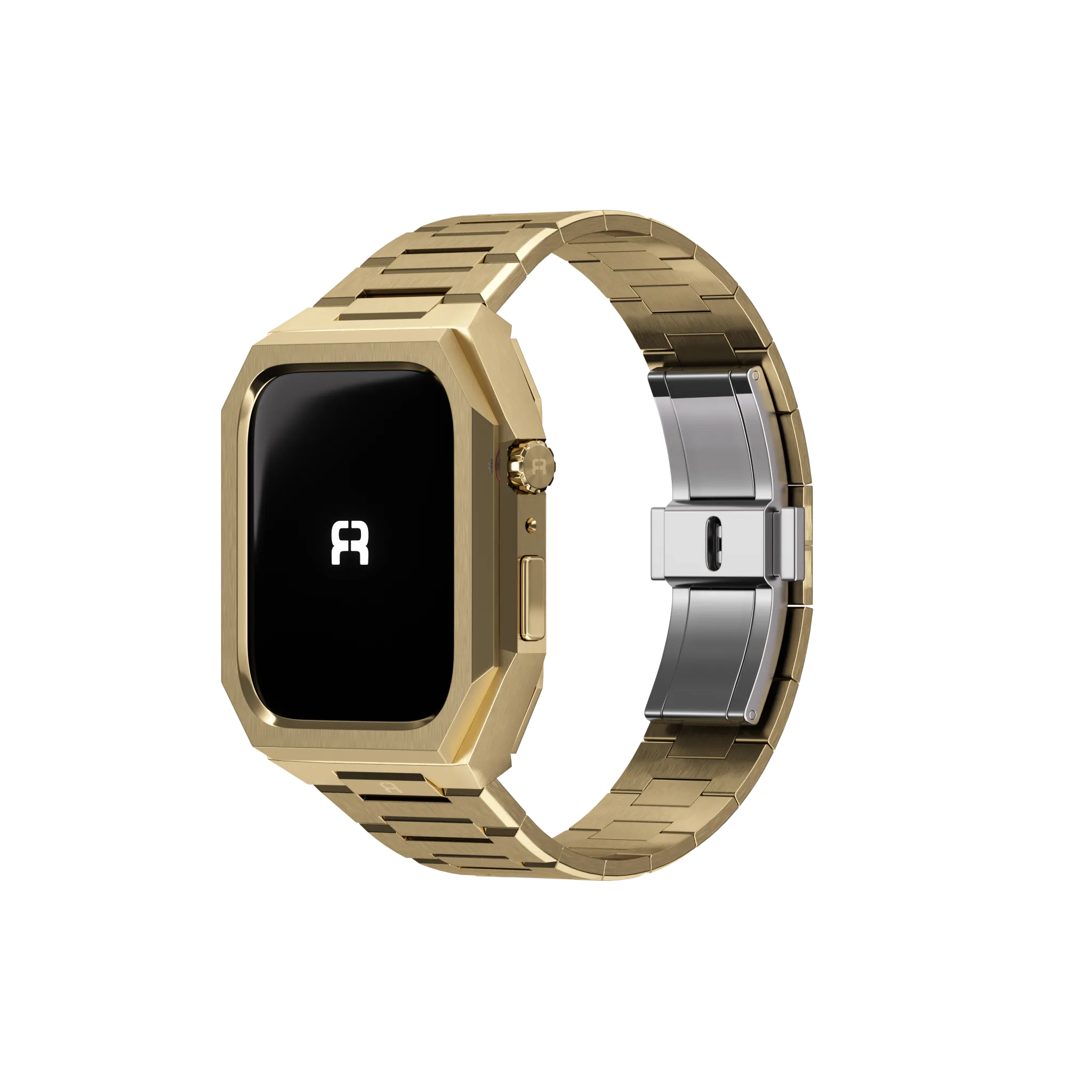 Reqior Apple Watch 45mm Hülle mit integriertem Stahlarmband 'Nautilus' (Gold)
