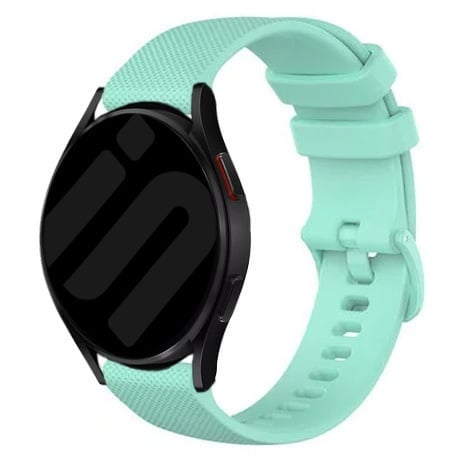 Premium Silicone Strap, aqua, on a watch, 3/4 front view