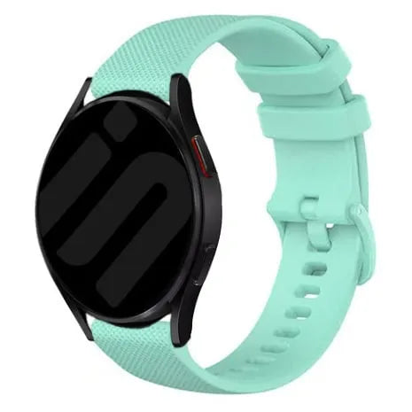 Premium Silicone Strap, aqua, on a watch, 3/4 front view