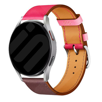 Amazfit Bip 5 Leather Duo Strap (Bright Pink/RedBrown)