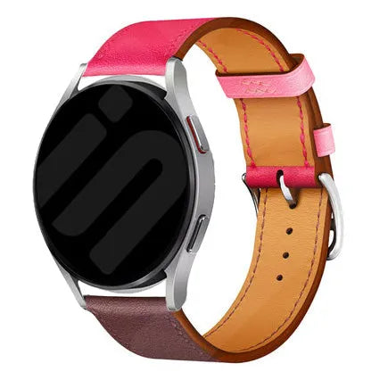 Amazfit GTS 4 Leather Duo Strap (Bright Pink/Dark Brown)