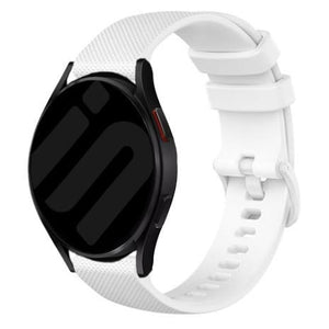 Premium Silicone Strap, white, on a watch, 3/4 front view