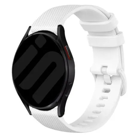 Premium Silicone Strap, white, on a watch, 3/4 front view