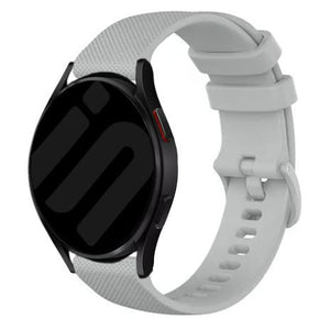 Premium Silicone Strap, grey, on a watch, 3/4 front view
