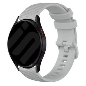 Premium Silicone Strap, grey, on a watch, 3/4 front view