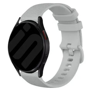 Premium Silicone Strap, grey, on a watch, 3/4 front view