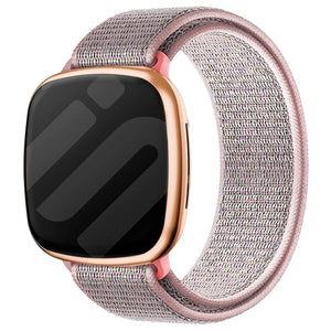 Fitbit Sense nylon bandje (pink sand)