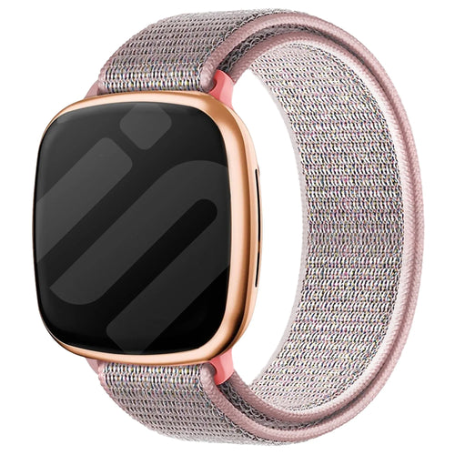 Fitbit Sense nylon bandje (pink sand)