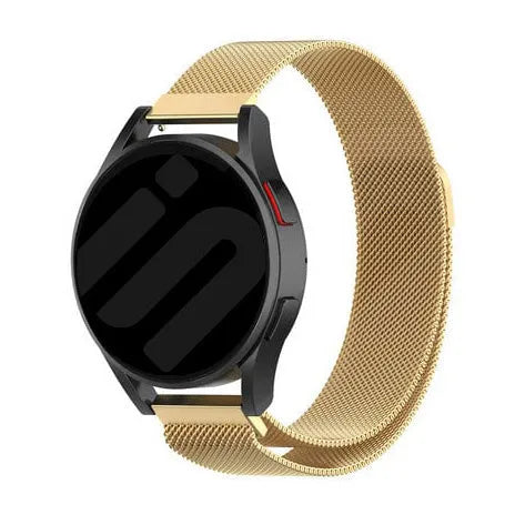 Milanese Strap, gold, on a watch, 3/4 front view