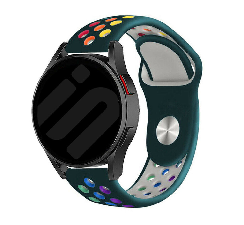 Silicone Sport Strap, on a watch, 3/4 front view