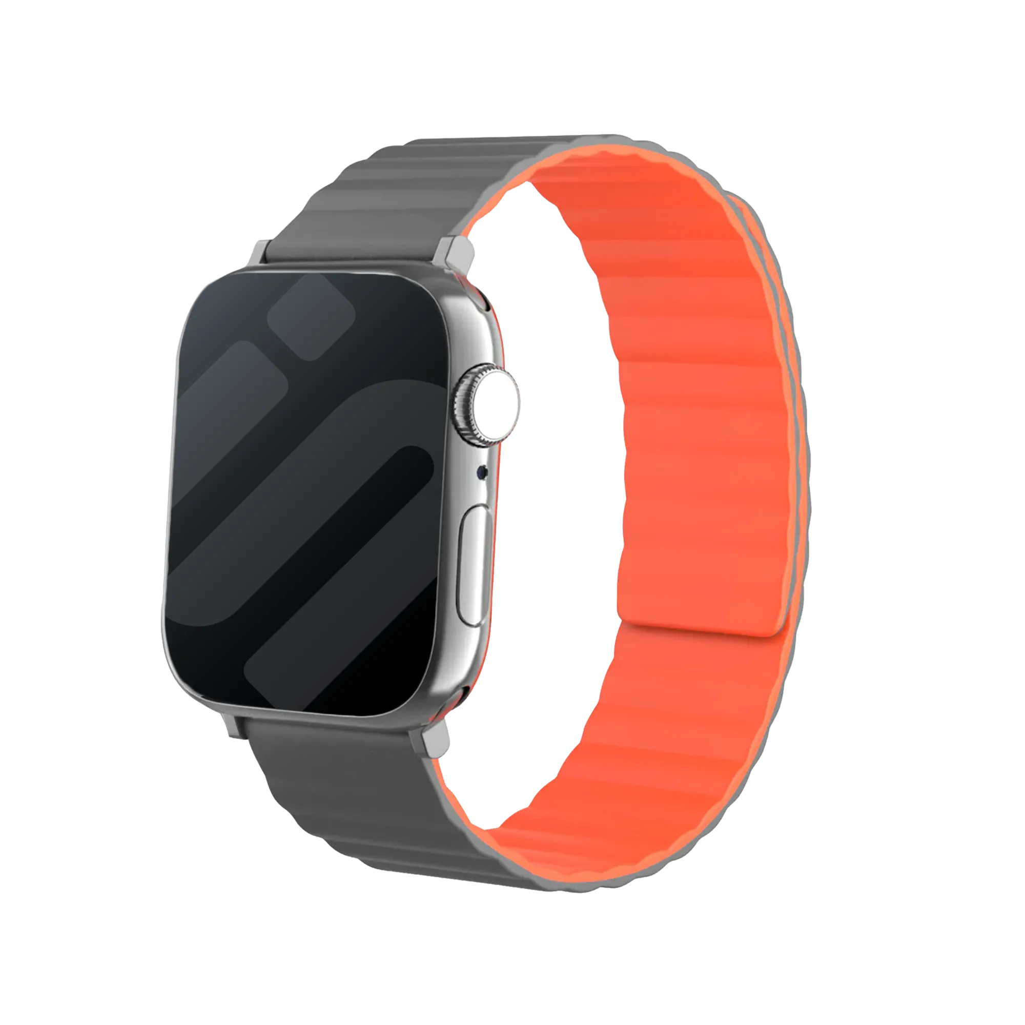 Apple Watch Magnetisches Silikonarmband (Grau/Orange)