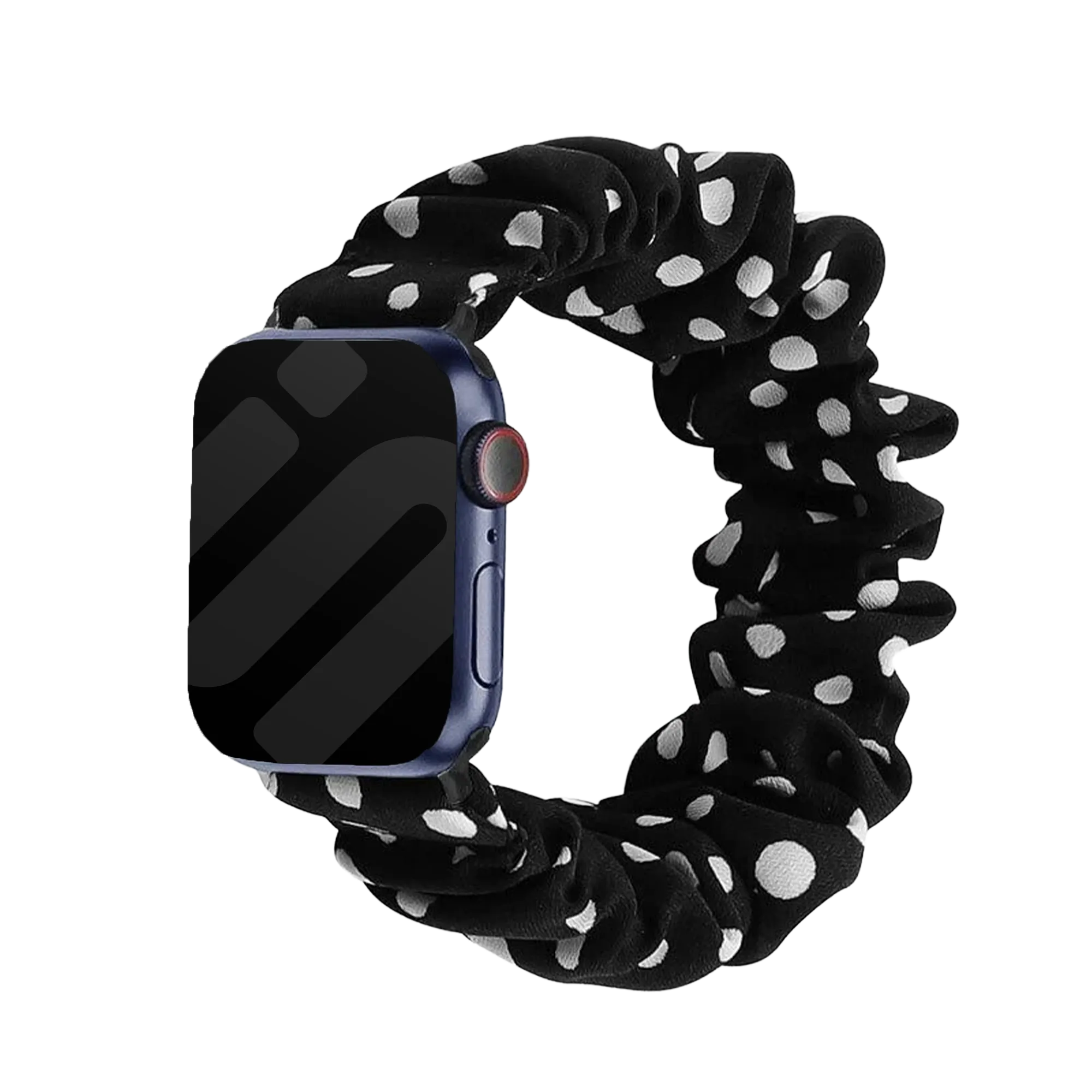 Apple Watch Scrunchie Armband (Schwarz mit Punkten)