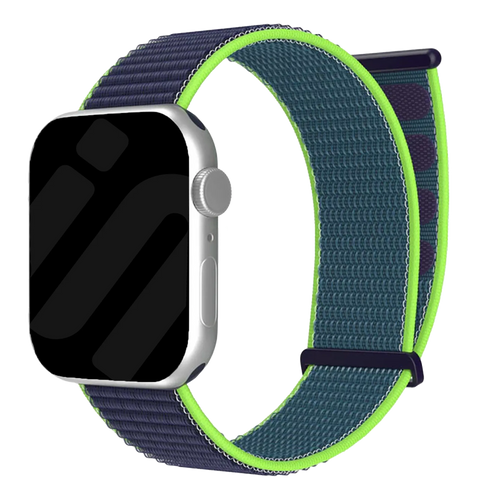 Apple Watch Nylon Loop Strap (Dark Blue/Lime)