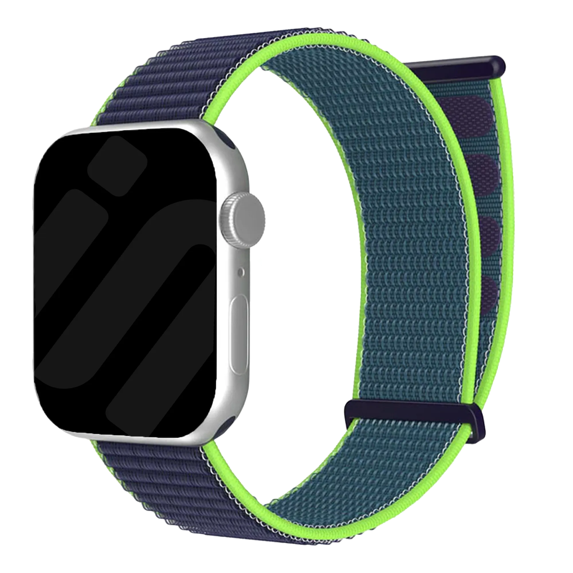 Apple Watch Nylonarmband (Dunkelblau/Lime)