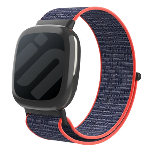 Fitbit Versa 4 Nylon Strap (Pink/Indigo)