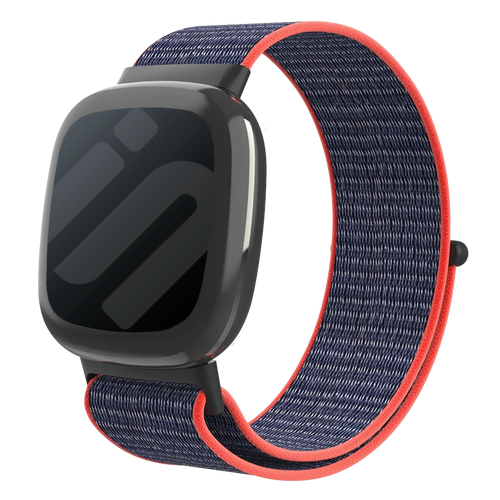 Fitbit Versa 4 Nylon Strap (Pink/Indigo)