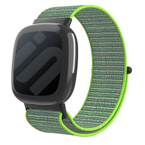 Correa nylon Fitbit Versa 4 (verde lima)