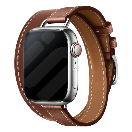 Bracelet cuir Double Tour Apple Watch (marron)