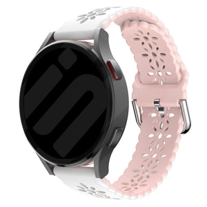 Correa de silicona con relieve Withings ScanWatch Nova (blanco/rosa)