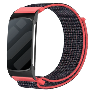 Fitbit Charge 5 Nylonarmband (Rot/Schwarz)