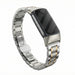 Fitbit Charge 5 Metal Link Strap (Silver/Pink)