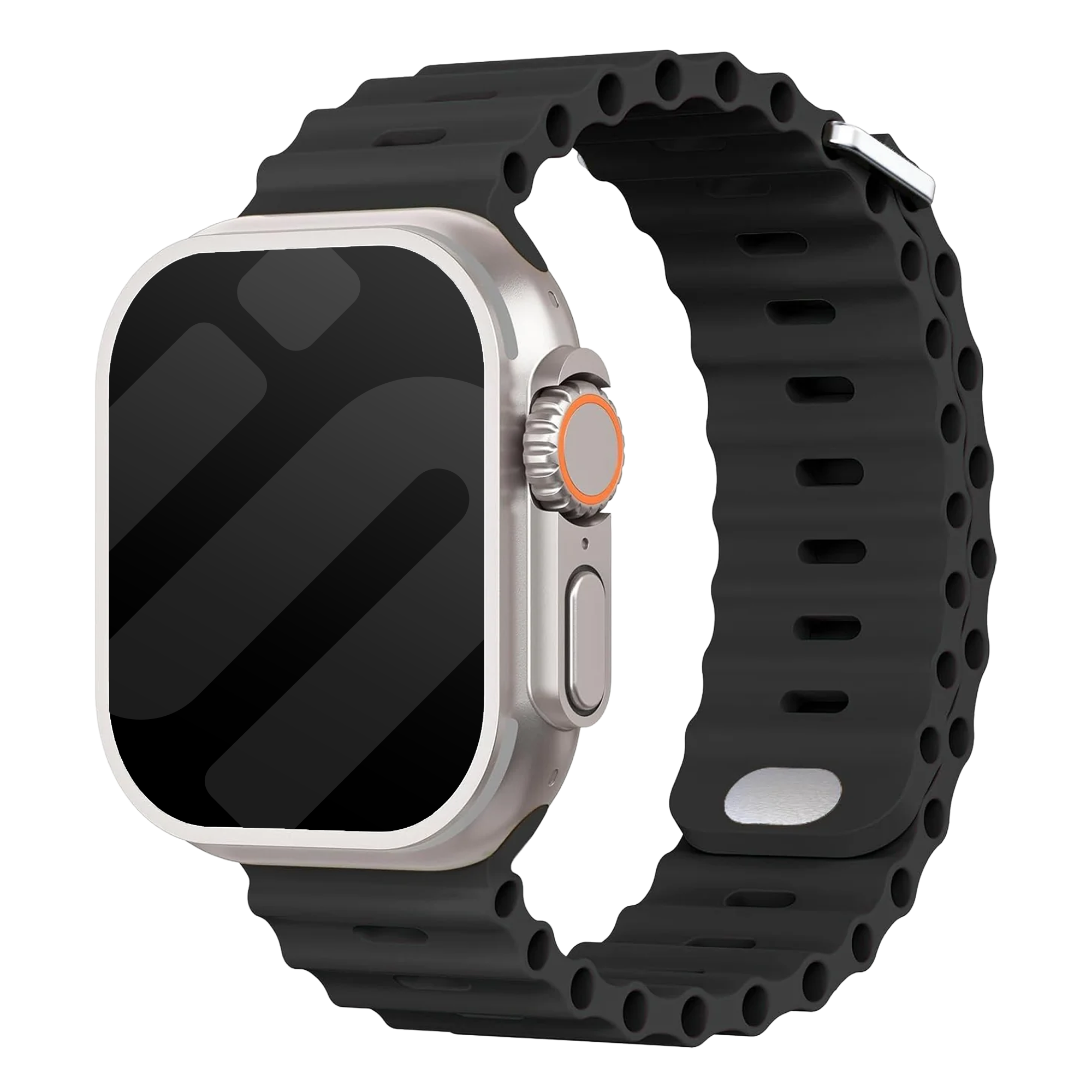 Apple Watch Ultra Ocean Strap with Snap Closure (Black)
