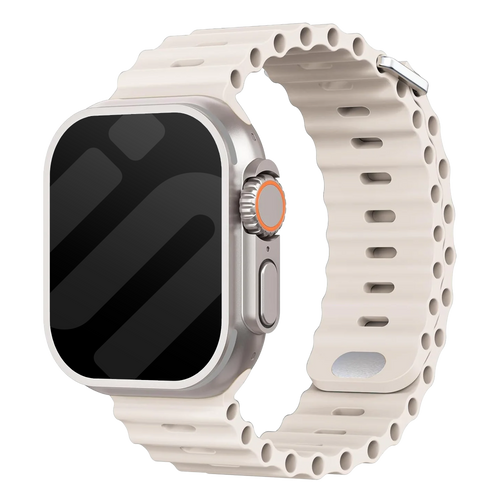 Apple Watch Ultra Ocean Strap with Snap Closure (Starlight)