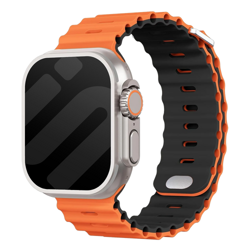 Apple Watch Ultra Ocean Strap with Snap Closure (Orange/Black)