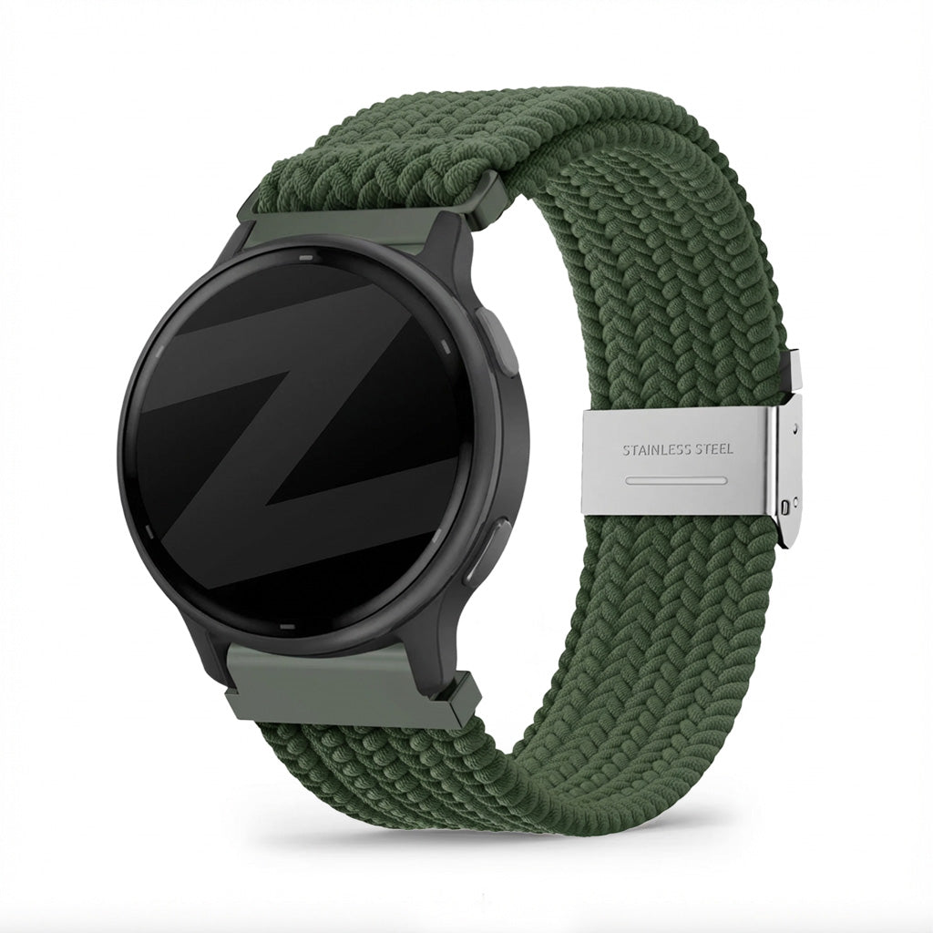 Bandz Correa nylon trenzada Garmin Vivoactive 5 (verde oliva)