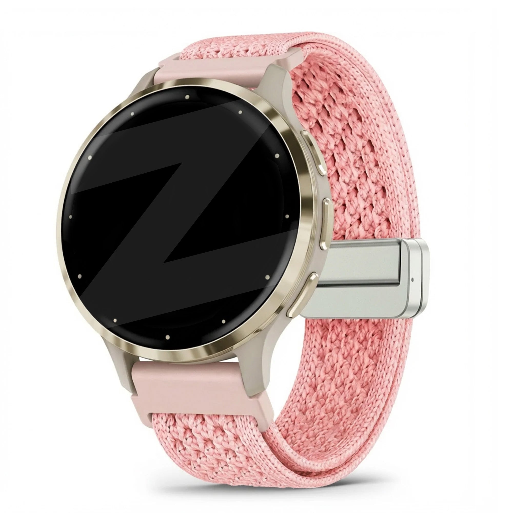 Bandz Garmin Venu 3s Vintage Nylon Armband (Rosa)