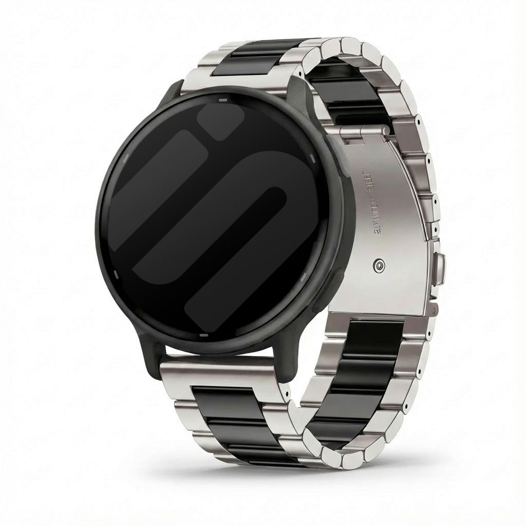 Correa acero Garmin Vivoactive 5 (plateado/negro)