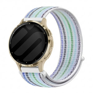 Bandz Garmin Venu 3s Nylon Loop Armband (Blau Streifen)
