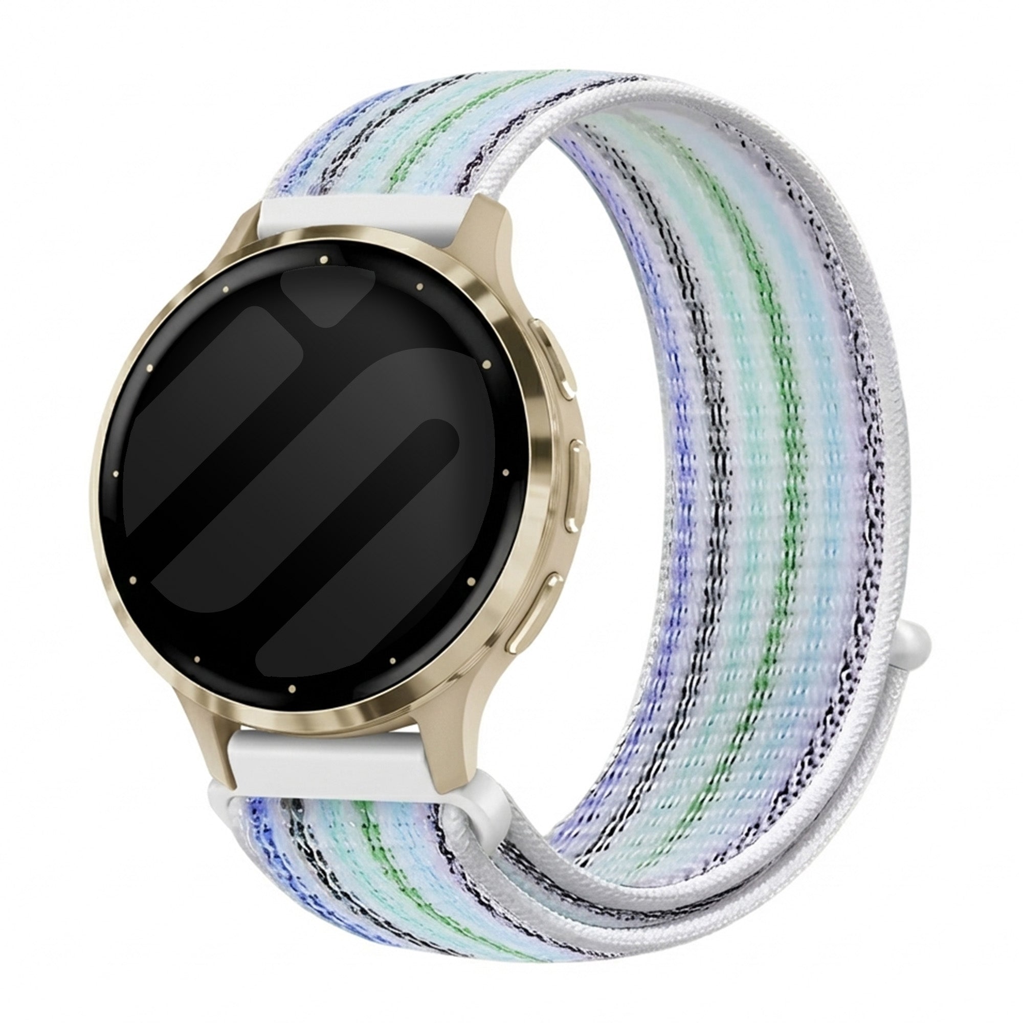 Bandz Garmin Venu 3s Nylon Loop Armband (Blau Streifen)