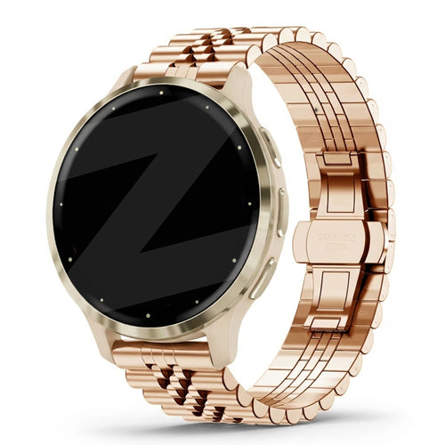 Bandz Garmin Venu 3s stalen band 'Jubilee' (rosé goud)