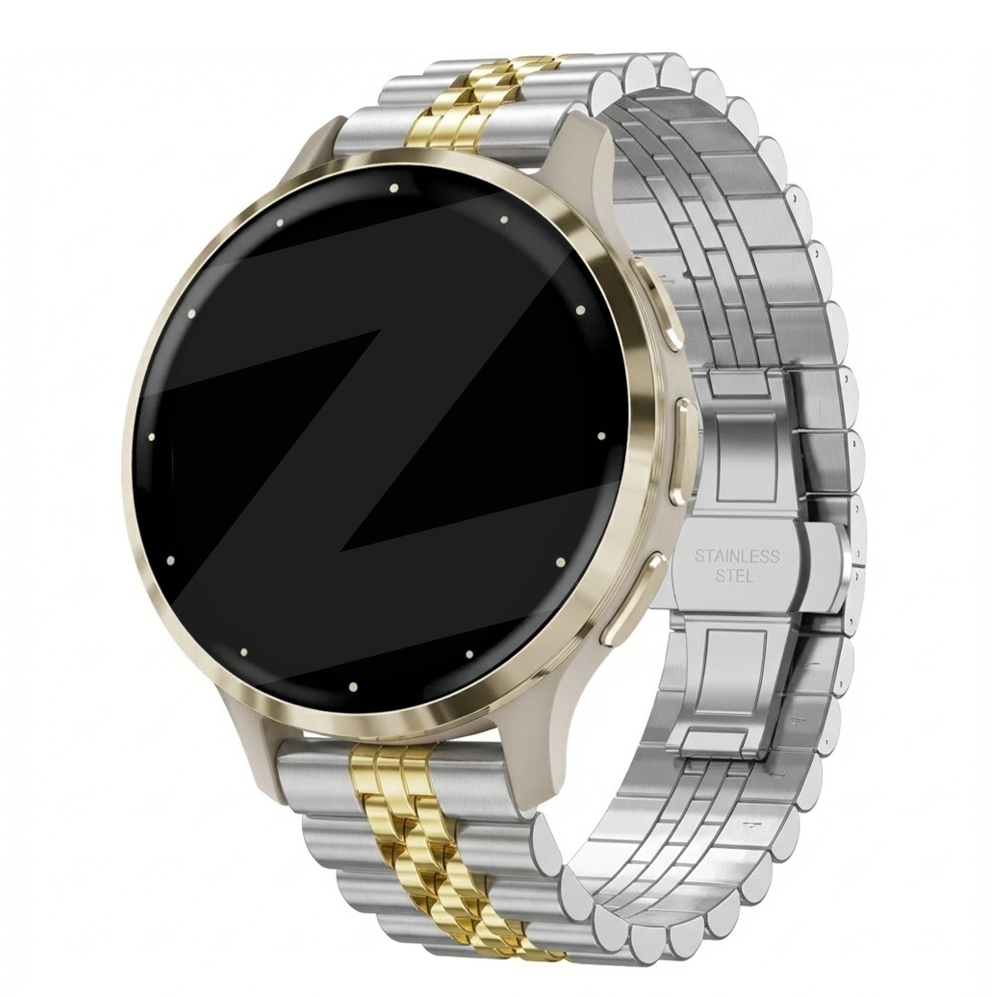 Bandz Garmin Venu 3s stalen band 'Jubilee' (zilver/goud)