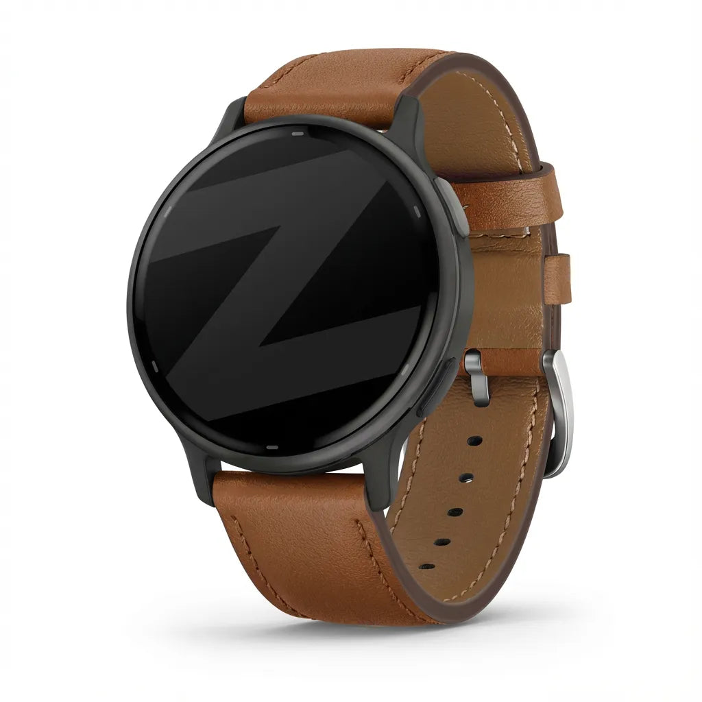 Bandz Garmin Vivoactive 5 Lederarmband 'Deluxe' (Braun)