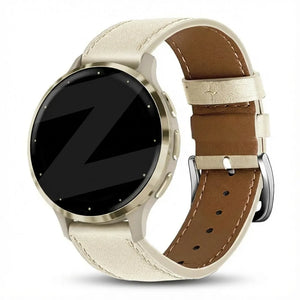 Bandz Garmin Venu 3s lederen band 'Deluxe' (beige)