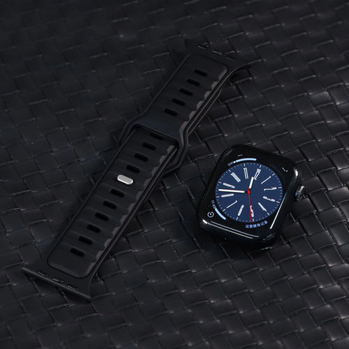 Bracelet silicone outdoor pour Apple Watch (noir/noir)
