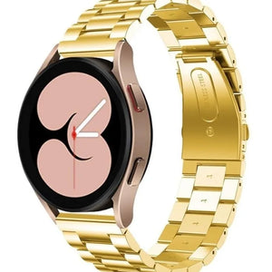 Steel Strap, gold, on a watch, 3/4 front view
