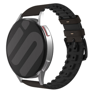 Bracelet cuir et silicone Withings ScanWatch Nova (marron)