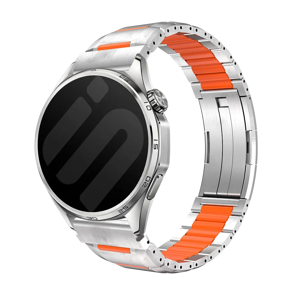 Polar Vantage V3 'One Push' Steel Hybrid Strap (Titanium/Orange)