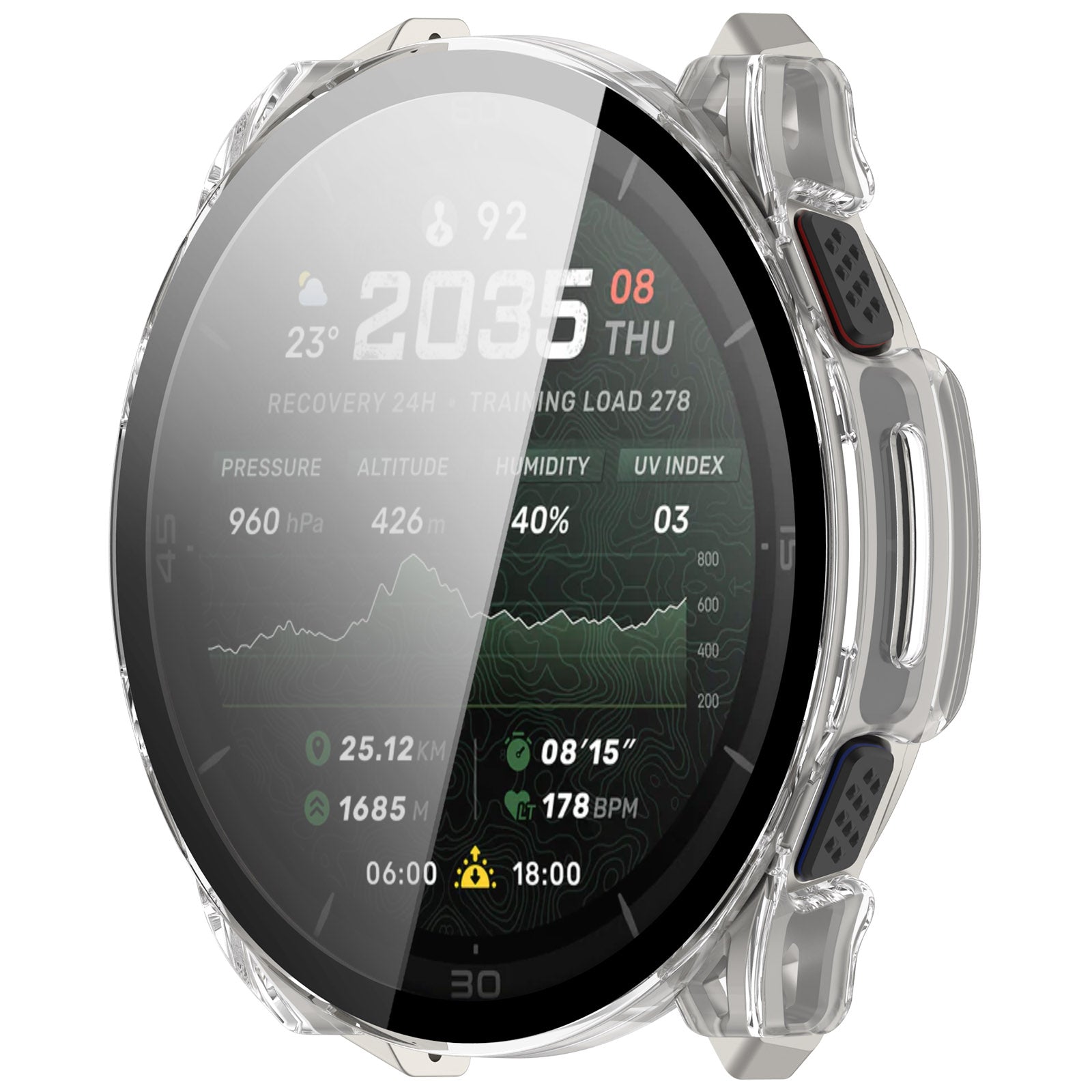 Amazfit Cheetah 2 Ultra PC-Hülle mit Glas (Transparent)