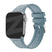 Bandz Apple Watch Silikonarmband mit Leder Gemustert (GrauBlau)