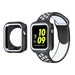 Correa deportiva Apple Watch 7 + Funda TPU (blanco/negro)
